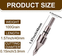 Aluminum Arrow Inserts .244/6.20Mm & 100 Grain Bullet Field Points for Carbon Ar