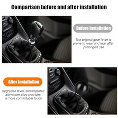 Car Round Ball Gear Shift Knob, Aluminum Alloy Vehicle Gear Shifter Knob Black