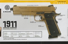 SIG SAUER 1911 Emperor Scorpion CO2 Blowback 4.5mm BB Semi-Auto Air Pistol – NEW