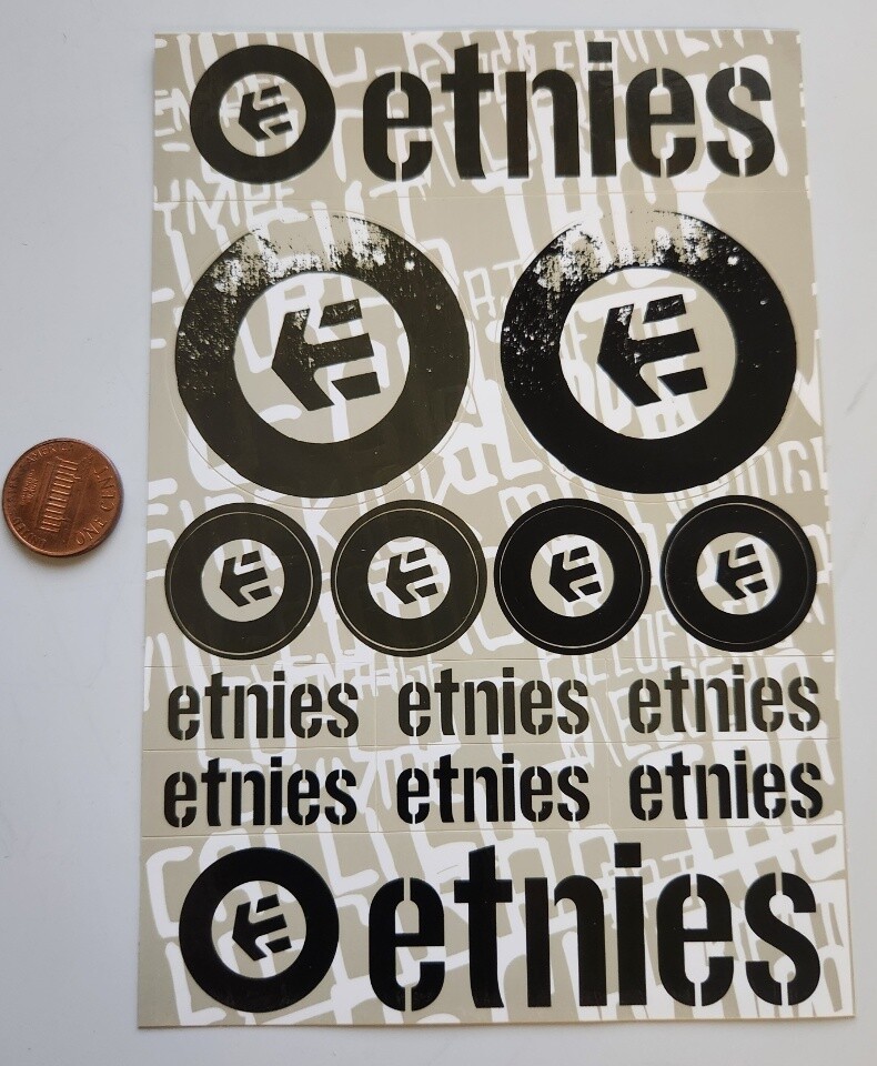 Etnies skateboard 2002 Vintage diecut sticker set Flawless New Old Stock
