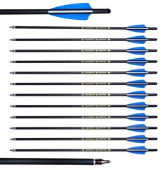 US 12Pcs 20″ Crossbow Bolts Carbon Arrows Half Moon Nocks 8.8mm Hunting Shooting