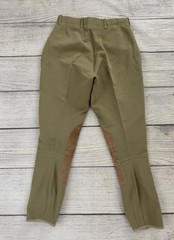 THE TAILORED SPORTSMAN Trophy Hunter Womens Sz 28 Long Khaki Knee Patch Breeches