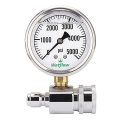 2-1/2″ Pressure Washer Pressure Gauge Kit, 3/8 Inch Quick Connect, 0-5000 PSI,