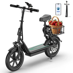 AOVOPRO Seated Electric Scooter Adults , 22mph Commuter Folding Teens E-Scooter
