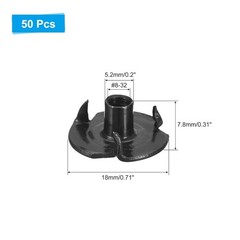 uxcell #8-32 T-Nuts, Zinc-Plated Carbon Steel 3-Pronged Tee Nuts Threaded Insert
