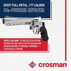 Crosman SR357 .177 Cal Air Pistol CO2 Metal Revolver w/ 200 Pellets & 5 CO2