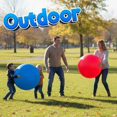 «2 Pack 18″» Jumbo Playground Balls Inflatable Kickball Kids Outdoor Indoor Set»