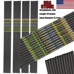 TOPARCHERY 12-PACK .001 33″ Pure Carbon Arrows Shafts SPINE300-600 for DIY Arrow