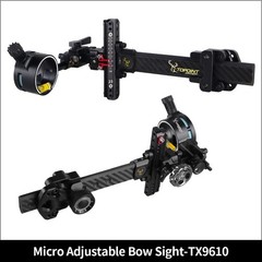 Compound Bow Sight 1 Pin 4X 6X 8X Lens Carbon 0.019″ Archery Hunting Adjustable