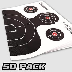 Paper Shooting Range Silhouette Targets – Adult, Black and White
