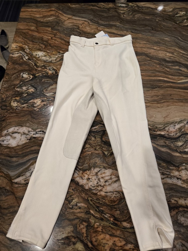 NEW Devon Aire Nouvelle Equestrian Breeches Womens Size 26R Stretch White