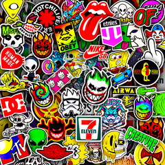 50pcs Waterproof Vinyl Skateboard Stickers for Water Bottles, Laptops, & Luggage