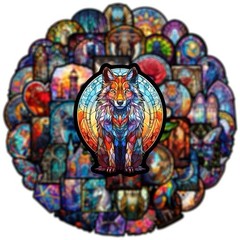 25Pcs Random Gothic Stained Glass Religious Art Waterproof Stickers