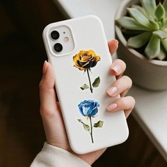 28Pcs Random Vintage Rose Dried Flowers Transparent PET Waterproof Stickers