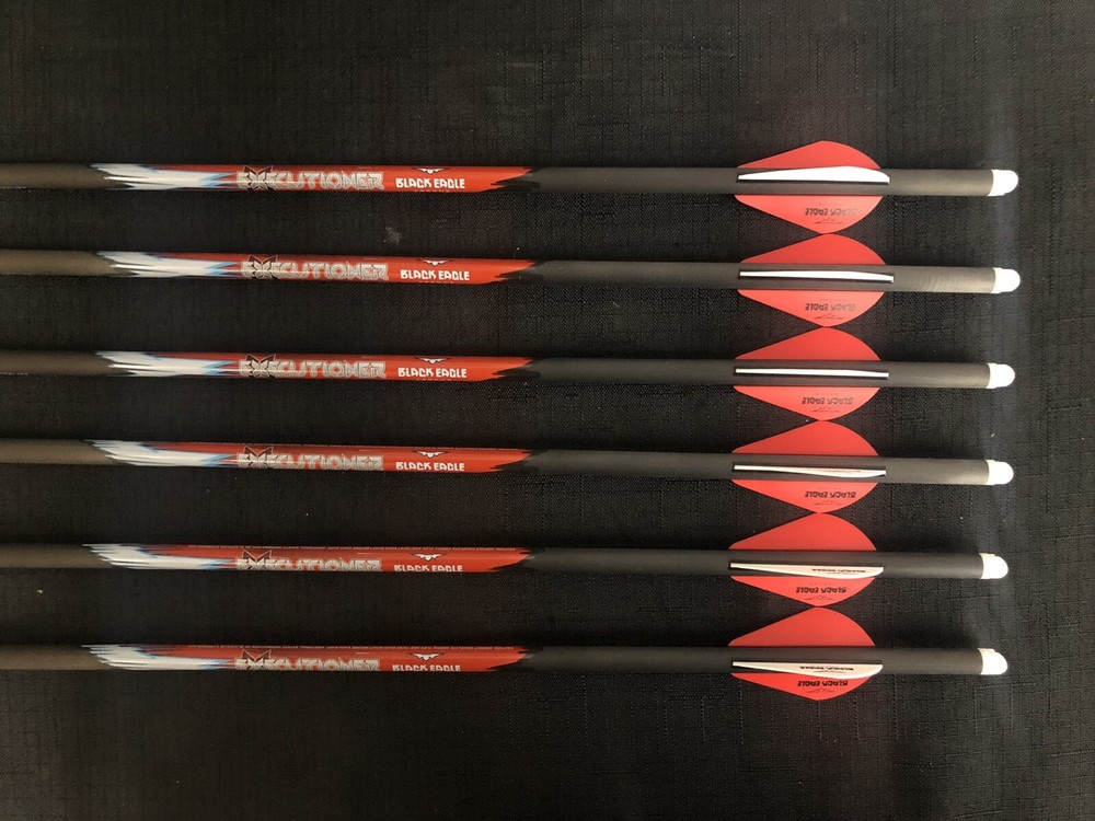 Black Eagle Executioner 20″ .003 Crossbow Bolts 2″ Vanes 1/2 Dozen BRAND NEW