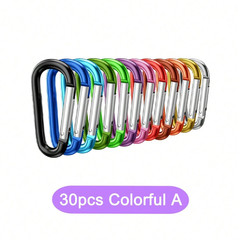 10Pcs Aluminum Carabiner Clip D Ring Set Hiking Gear Keychain Key Holder Loop US