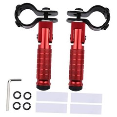 2-in-1 Clamp-On & Bolt-On Foldable Foot Pegs, Motorcycle Foot Pegs Racing Red