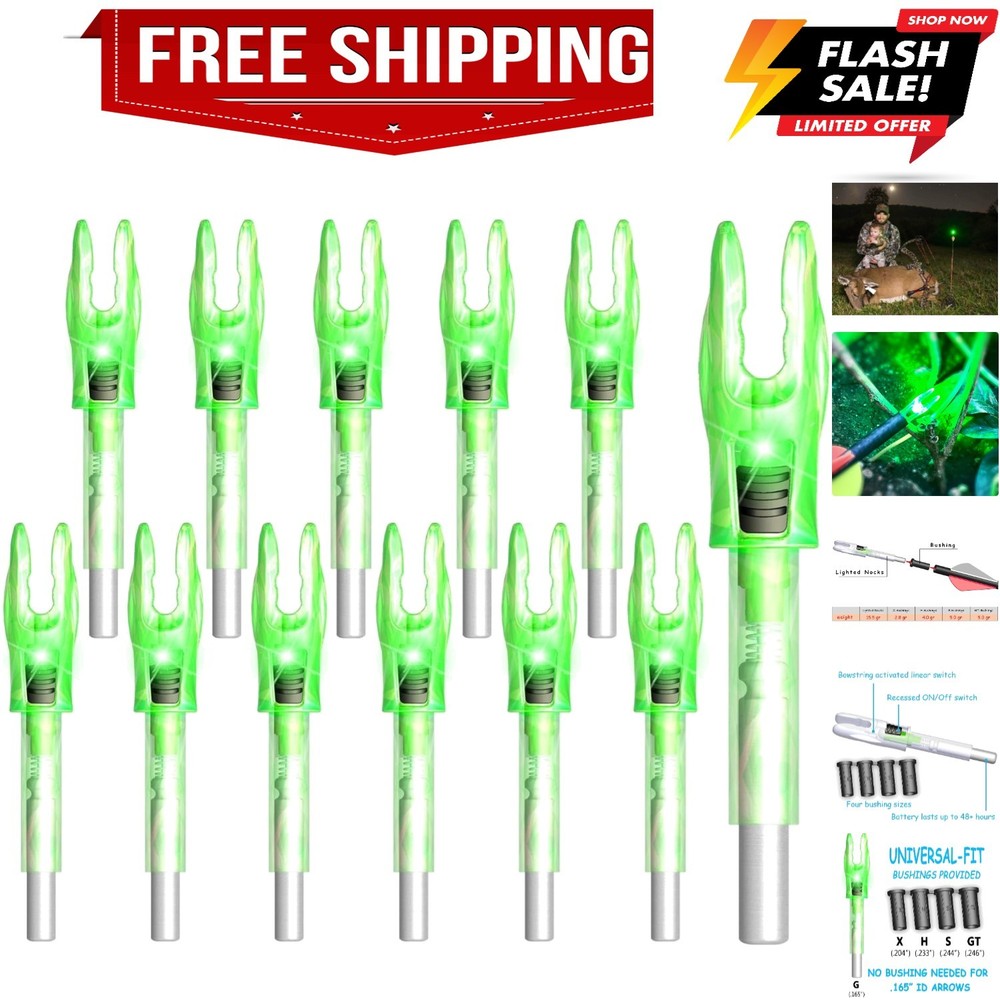 6/12PCS G Lighted Nocks for Arrows with .165 .204 .233 .244 .246 Inside Diame…
