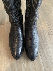 Tony Lama Black Bill Shoulder Cowboy Boots 8.5D