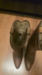 Vintage Dan Post Men’s 9D Brown Leather Western Cowboy Boots Pointed Toe Pull-On