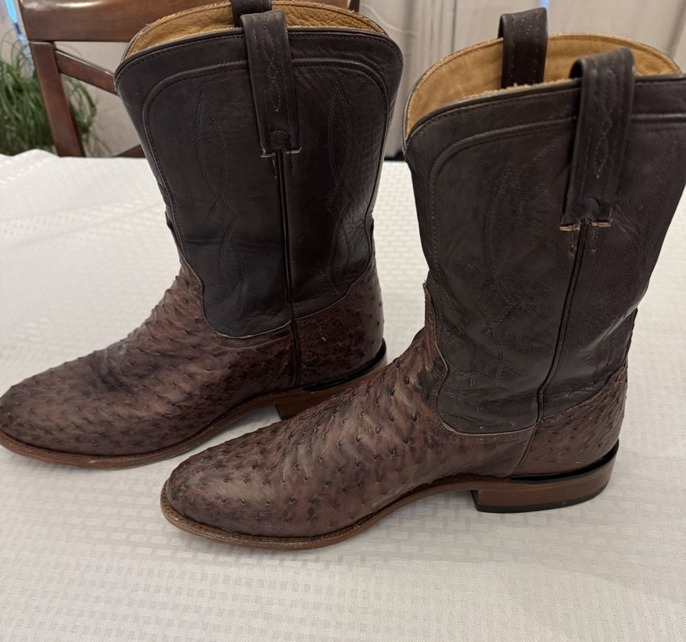 Tony Lama Men’s US 13 D Western Cowboy Boots Genuine Ostrich Leather EP3575