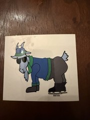 GOAT USA Ice Skater Goat Sticker. Single Sticker. Brand New.