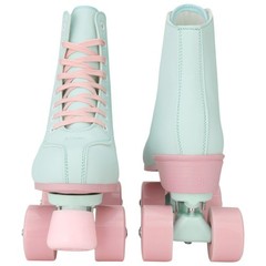 XUDREZ Roller Skates for Girls and Women, Light Green PU Leather Indoor Outdo…
