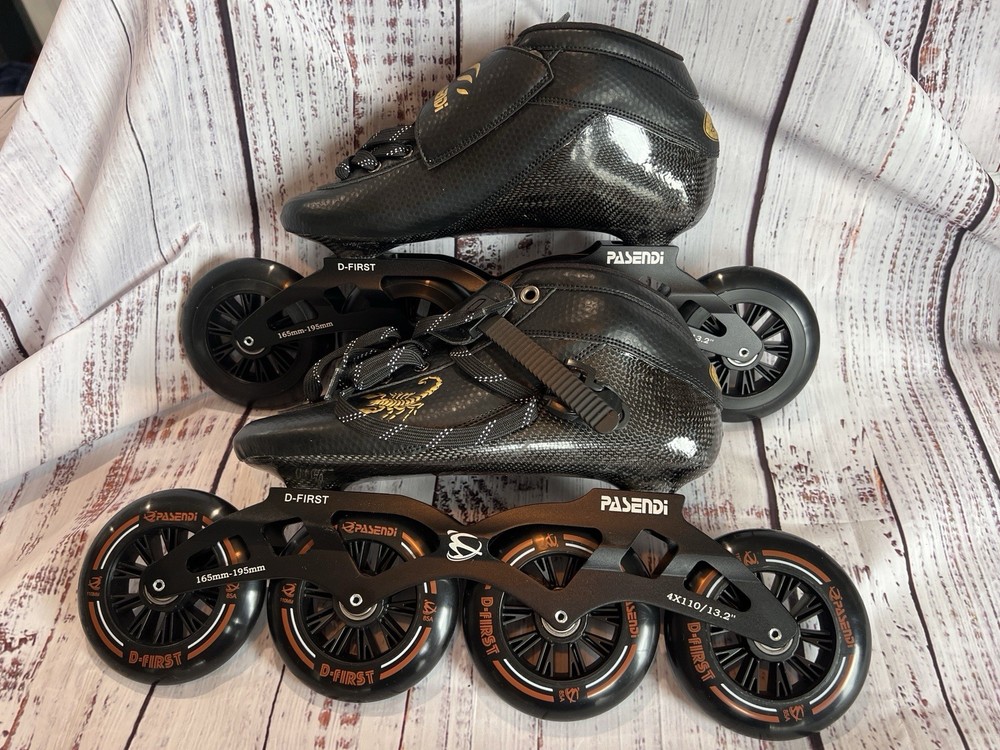 Pasendi Pro Carbon Fiber Rollerblades Speed Skates Men’s & Women’s SZ 9 US 42 EU