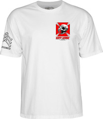TONY HAWK Powell Peralta Skateboards T Shirt Series 17 WHITE LARGE LG NEW