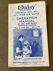 Original Daisy Models 102 95 111 1938 BB Rifle Gun Operation Manual