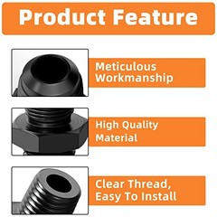 PCS Black 6AN Male Flare to 3/8″ NPT Male Pipe Fitting 6AN-3/8″NPT(Black) 5