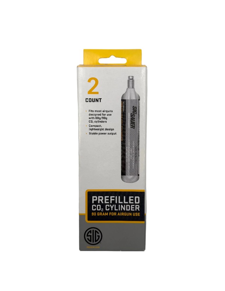Sig Sauer Prefilled CO2 90 gram Cylinder – 2pk