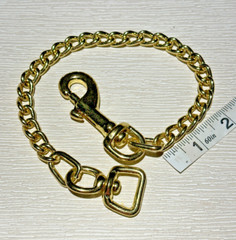 Rare 17” Miniature Donkey/Horse Show Lead Chain –Brass Plated w/ 3mm Small Links
