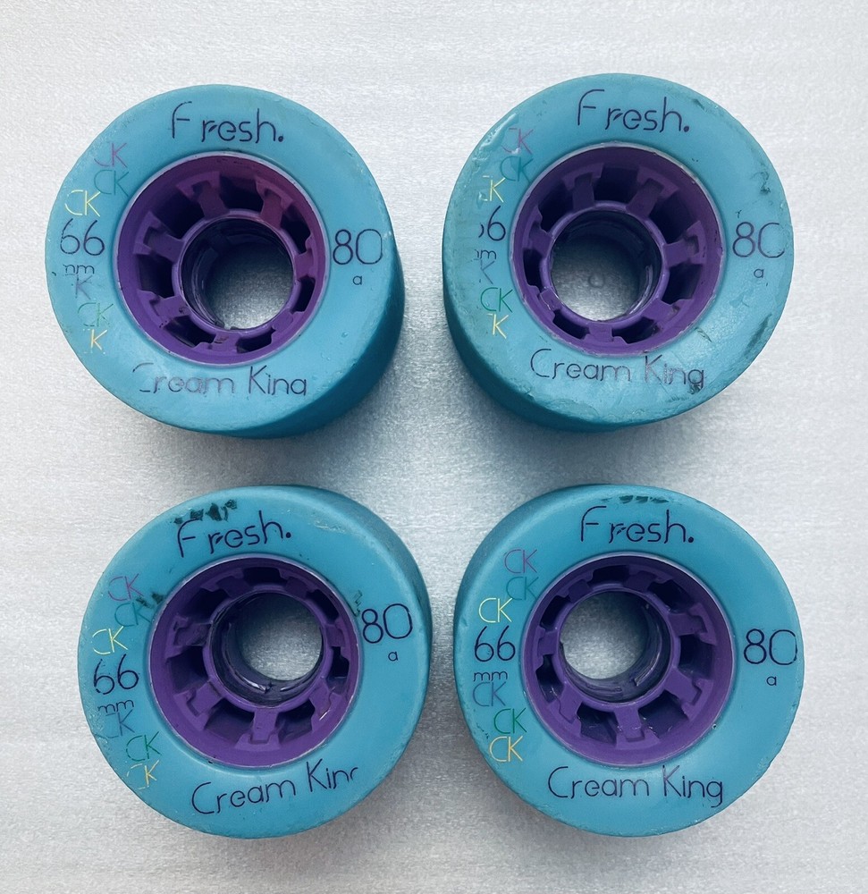 Longboard Wheels 66mm 80a by Fresh Cream King – Blue & Purple – Set of 4