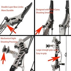 16″ Pocket Bow Mini Compound Bow Kit Archery Gift Arrow Target Shooting Hunting