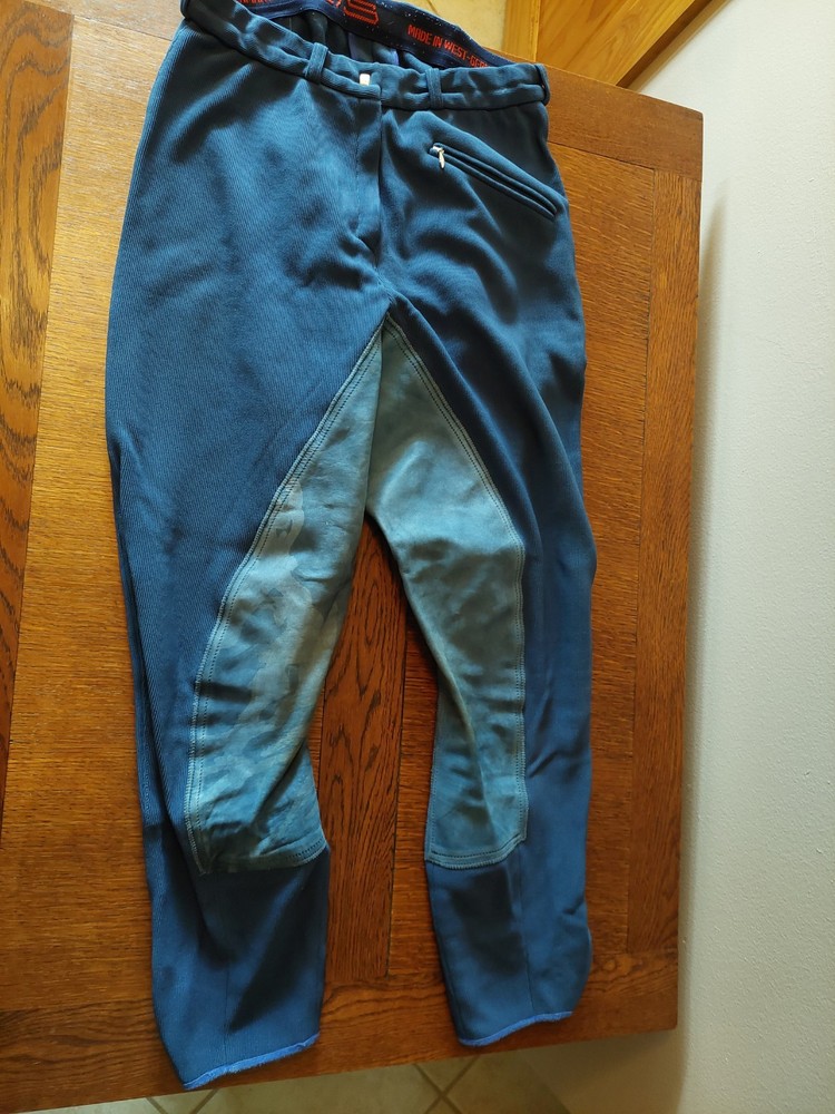 Breeches Full Seat Schumacher Ladies Sz 44 Horse Made in W Germany Med Blue WL