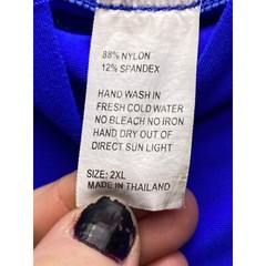 Tilos Shirt Mens Medium Racing Color Block Performance Short Sleeve Blue