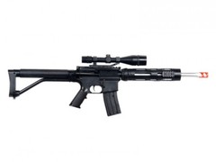 UKARMS M4 Spring Airsoft Rifle w/ Spring Pistol, Scope, Laser & Flashlight P1136