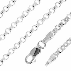 Sterling Silver 925 Roll Chain Necklace 2.7mm 60cm