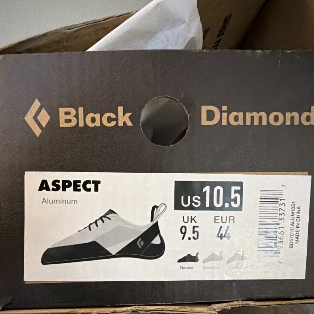 Black Diamond Aspect Climbing Shoes Gray, US 10.5 Medium (D, M)