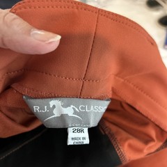 R.J. Classics Gulf Natural Rise Front Zip Breeches – Rust Sz 28