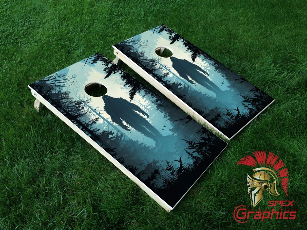 Bigfoot Cornhole Board Wraps Laminated Waterproof Non-Fading Vinyl Skins