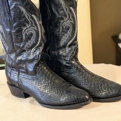 J.B. Dillon Black Python Cowboy Boots