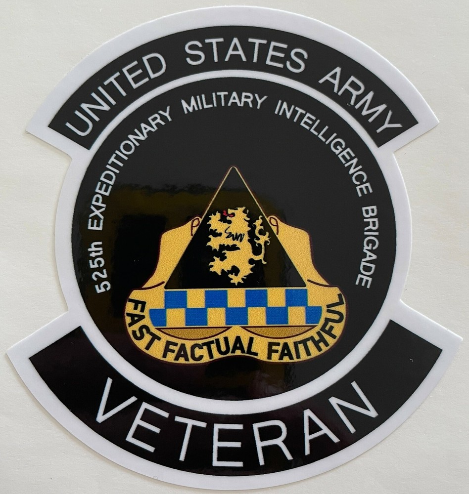 US Army 525th Expeditionary Military Intelligence Brigade Veteran Sticker D782