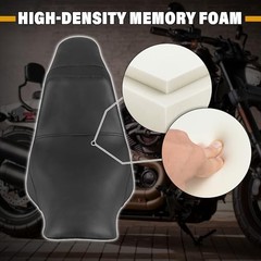Motorcycle Driver Passenger Seat Two-up Leather Rear Passenger Seat Fit Black