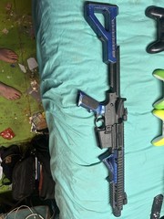 SBR AR-Style Electric Airsoft Rifle Blue/Black w/ Adjustable Stock