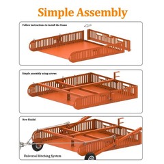 2 in 1 Horse Paddock Cleaner & Trailer, Tow-Behind Trailer Horse Manure Scoop…