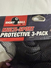 EIGHT Ball Kids Black, Purple & Galaxy Wrist, Knee & Elbow Pads~ 3 Pack~ NEW