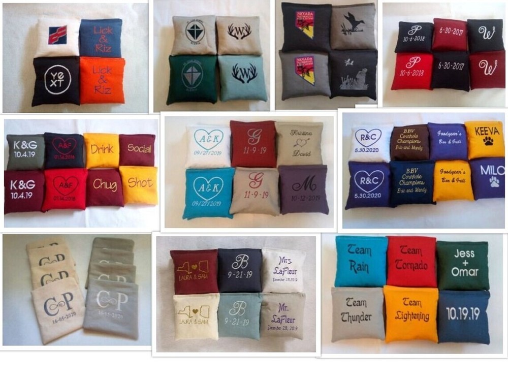 Cornhole Bags Regulation Made Custom Embroidered Whole Corn filled bags