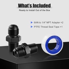 6AN to 1/4″ NPT Fuel & Oil Adapter Fitting, AN6 Male Flare to 1/4 NPT Aluminum
